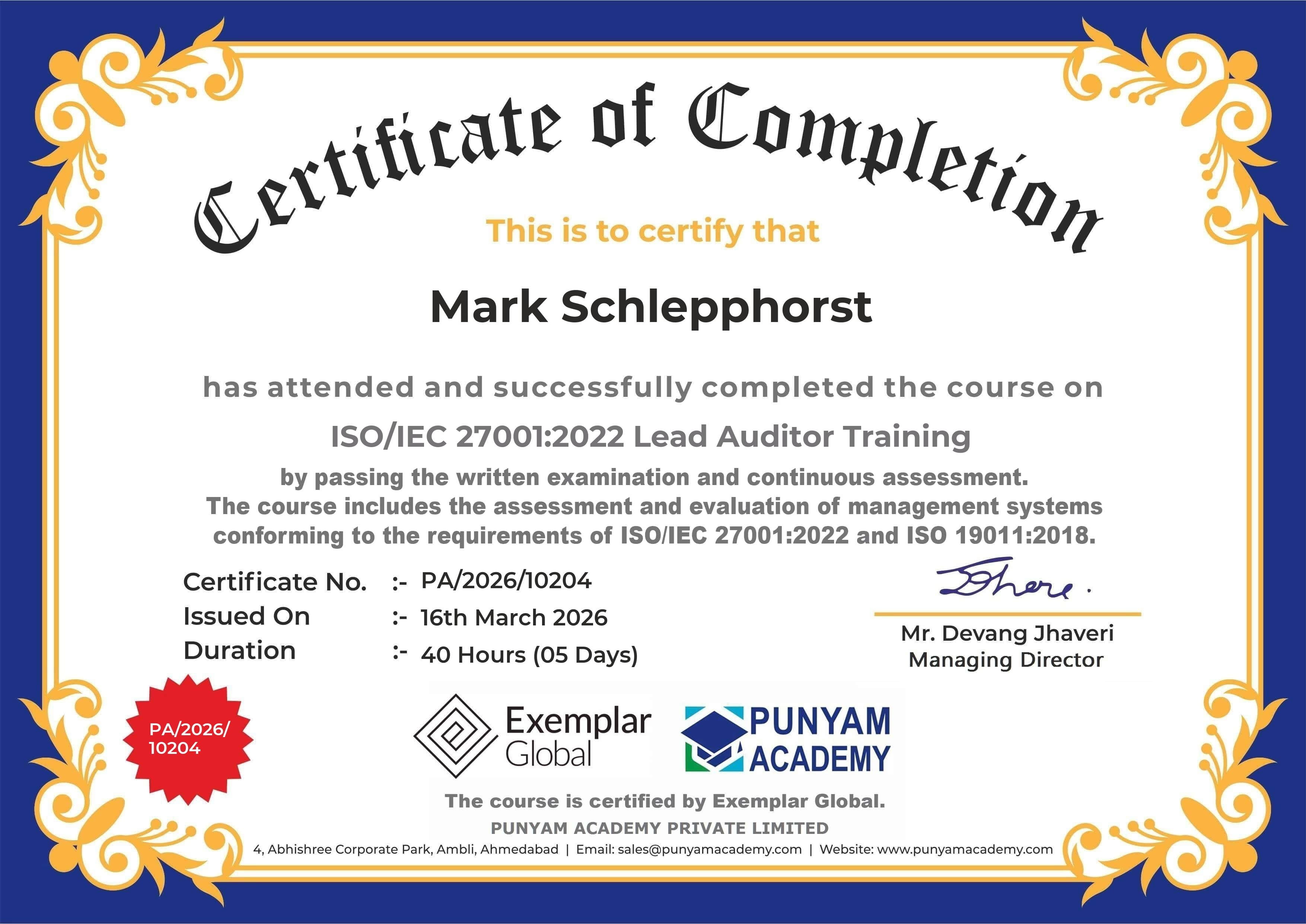 Certificate