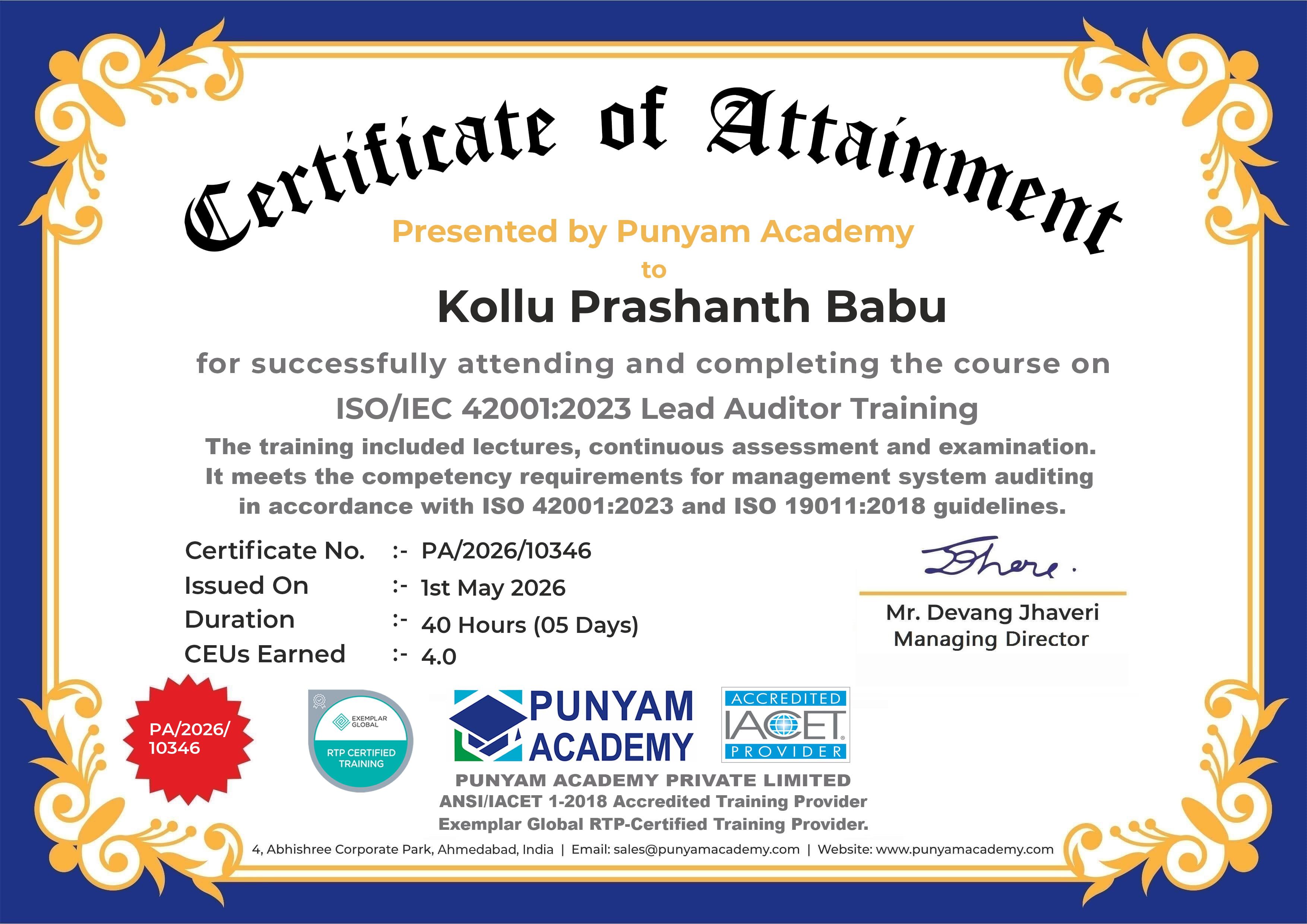 Certificate