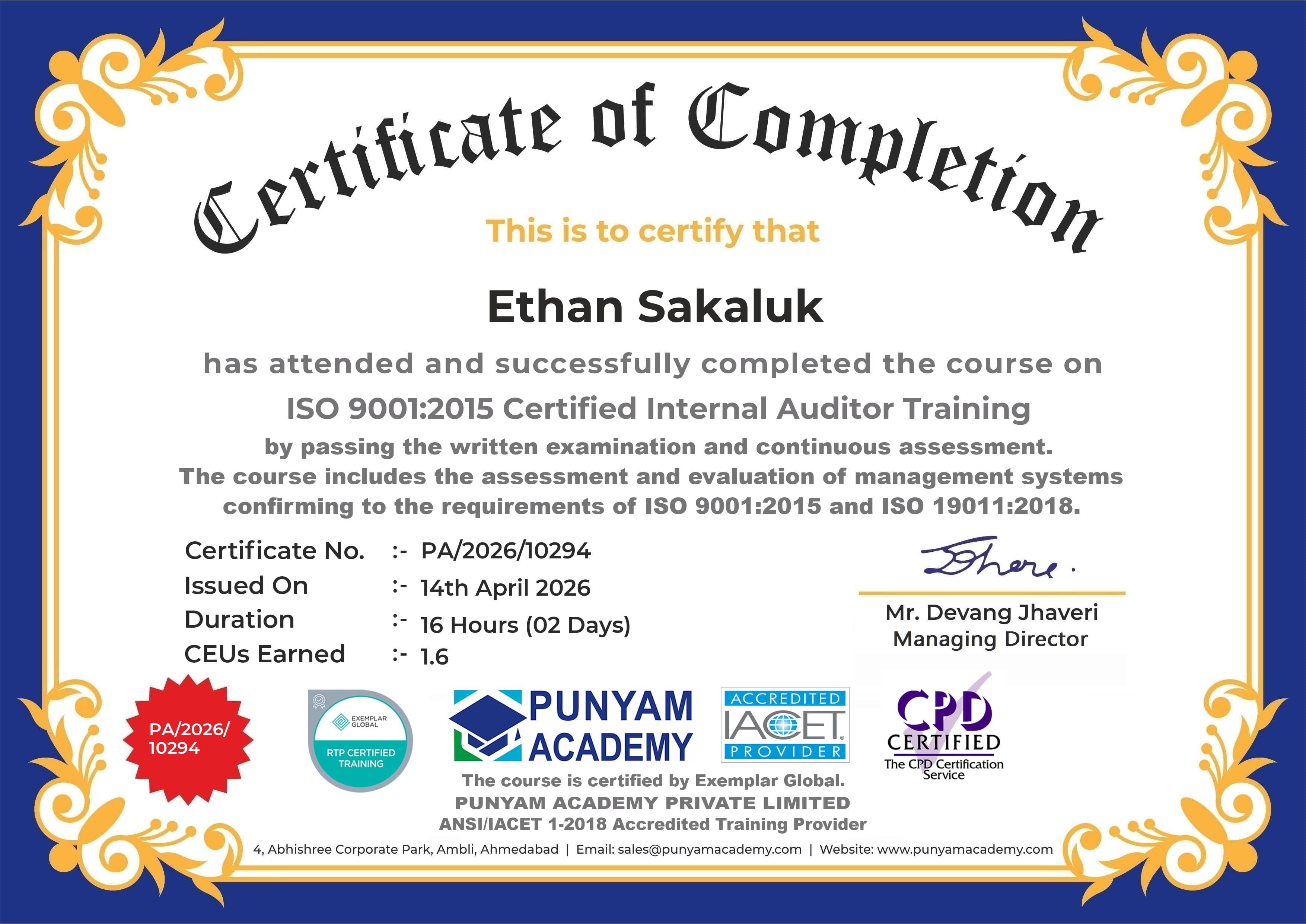Certificate